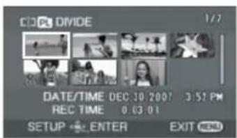 CD DIVIDE 1/7 DATE/TIME DEC 30 2007 3:51 PM REC TIME 0.03.01 SETUP ENTER EXIT