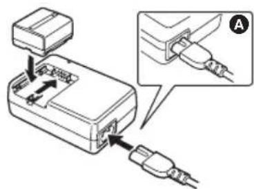 Diagram showing a device with plug and connector, labeled with component A, including an inset close-up of the plug's internal structure.