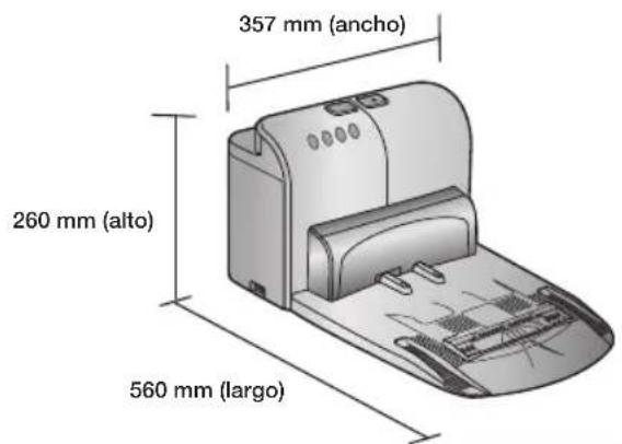 357 mm (ancho) 260 mm (alto) 560 mm (largo)