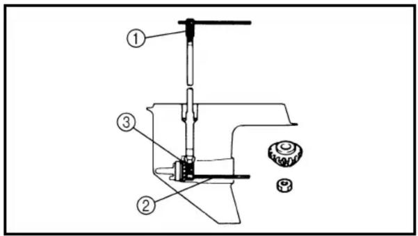Technical diagram of a mechanical device with numbered components and labeled parts