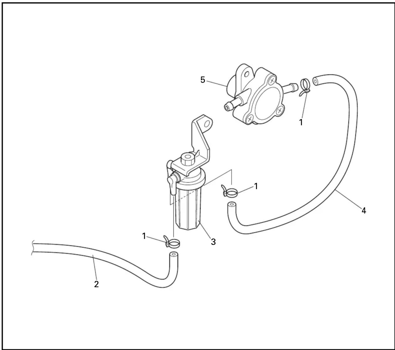 YAMAHA F115A - DISASSEMBLING/ASSEMBLING THE LOW-PRESSURE FUEL LINE - 1