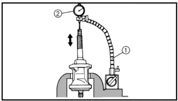 Technical diagram of a mechanical device with labeled parts and directional arrows indicating movement or force.