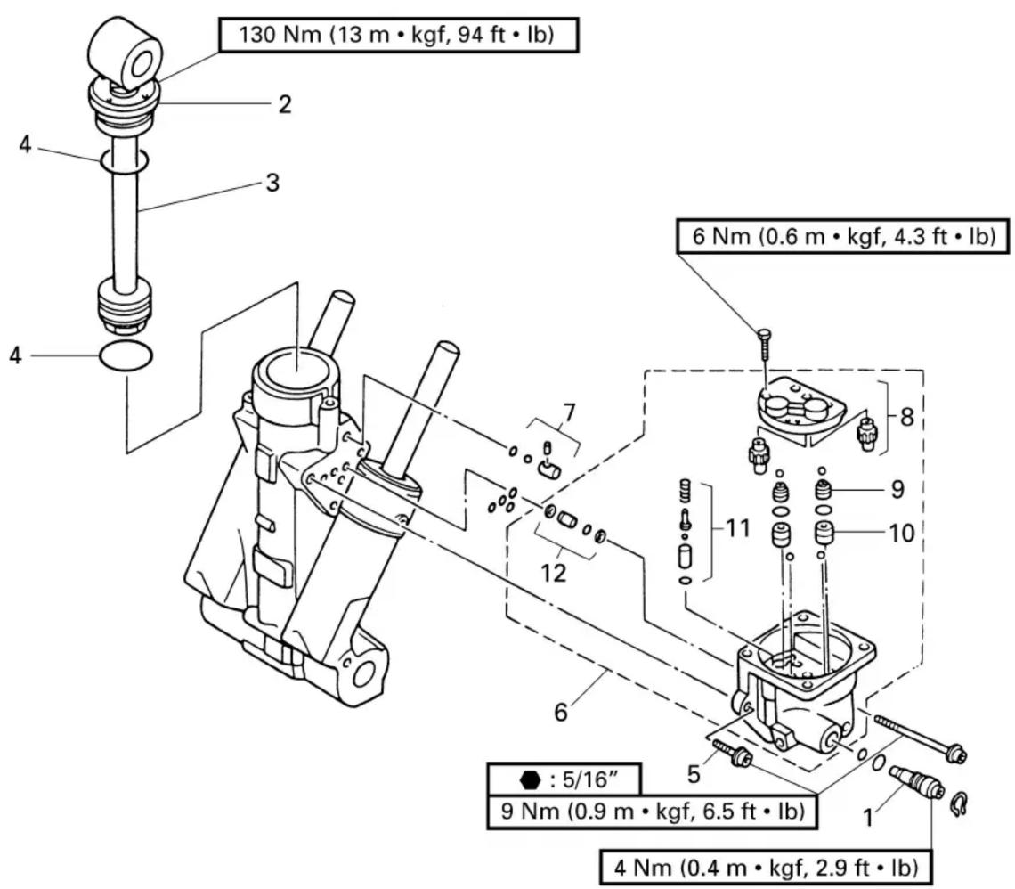 130 Nm (13 m • kgf, 94 ft • lb) 6 Nm (0.6 m • kgf, 4.3 ft • lb) 9 Nm (0.9 m • kgf, 6.5 ft • lb) 4 Nm (0.4 m • kgf, 2.9 ft • lb)