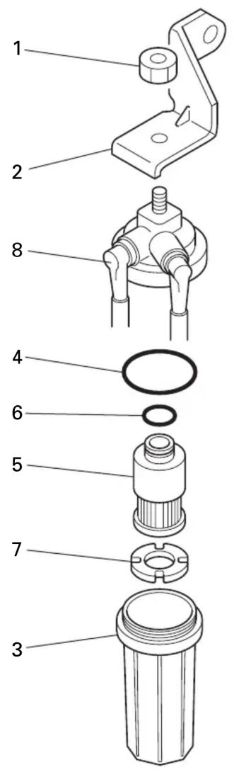 YAMAHA FL115A - DISASSEMBLING/ASSEMBLING THE FUEL FILTER - 1