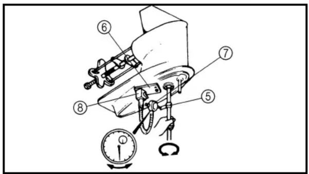 YAMAHA FL115A - MEDICIÓN DEL CONTRAGOLPE DEL ENGRANAJE DE AVANCE - 5