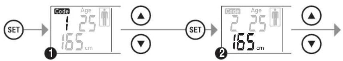 graph LR A["SET"] --> B["1"] B --> C["2"] C --> D["SET"] D --> E["2"] E --> F["→"]