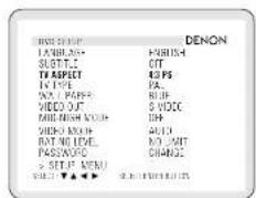 BON KITCH TAWBLES SUBSTICS TRAPJECT IN TYPE WAL PAPERS VIDEO OUT MILK NICKY VOLUME VIDEO KHOU RATING LEVEL PASIKMOQ > SETUP MENU VOLUME ▼▲▼▼ DENON FASHING OFF 82 PS PAL S VIOCC DH AUTO NO LIMIT CHANGE