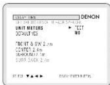 UNIT NAME UNIT METERS DEFAULT YES TDCNT & SW 2.0m COUNTER 2.0m SHORT BACK 2.0m START ▼▲▼▼ DENON
