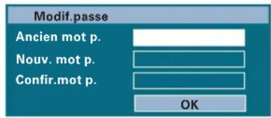 Modif.passe Ancien mot p. Nouv. mot p. Confir.mot p. OK