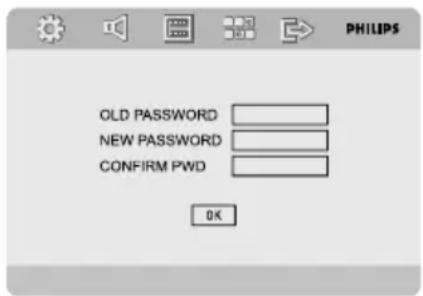 OLD PASSWORD NEW PASSWORD CONFIRM PWD OK