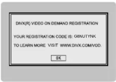 DIVX(R) VIDEO ON DEMAND REGISTRATION YOUR REGISTRATION CODE IS: G8NUTYNK TO LEARN MORE VISIT WWW.DIVX.COM/VOD. OK