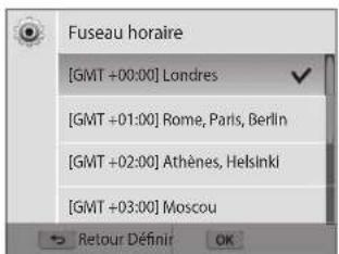 Fuseau horaire [GMT +00:00] Londres [GMT +01:00] Rome, Paris, Berlin [GMT +02:00] Athènes, Helsinki [GMT +03:00] Moscou Retour Définir OK
