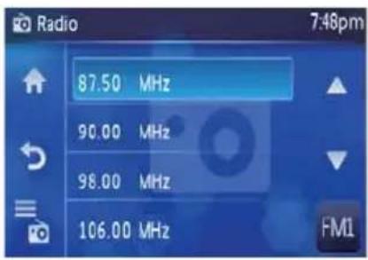 Radio 7:48pm 87.50 MHz 90.00 MHz 98.00 MHz 106.00 MHz FM1