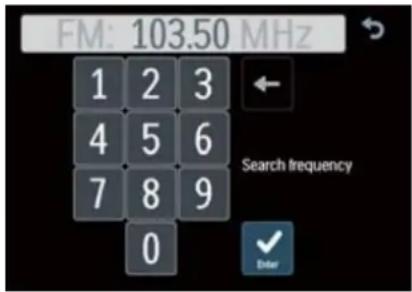 FM: 103.50 MHz 1 2 3 4 5 6 7 8 9 0 Search frequency Enter