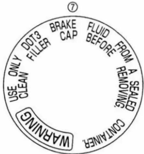 ⑦ BEFORE FLUID FROM A SEALED BEFORE CAP FILLER DOTS3 CLEAN ONLY USE WARNING CONTAINER