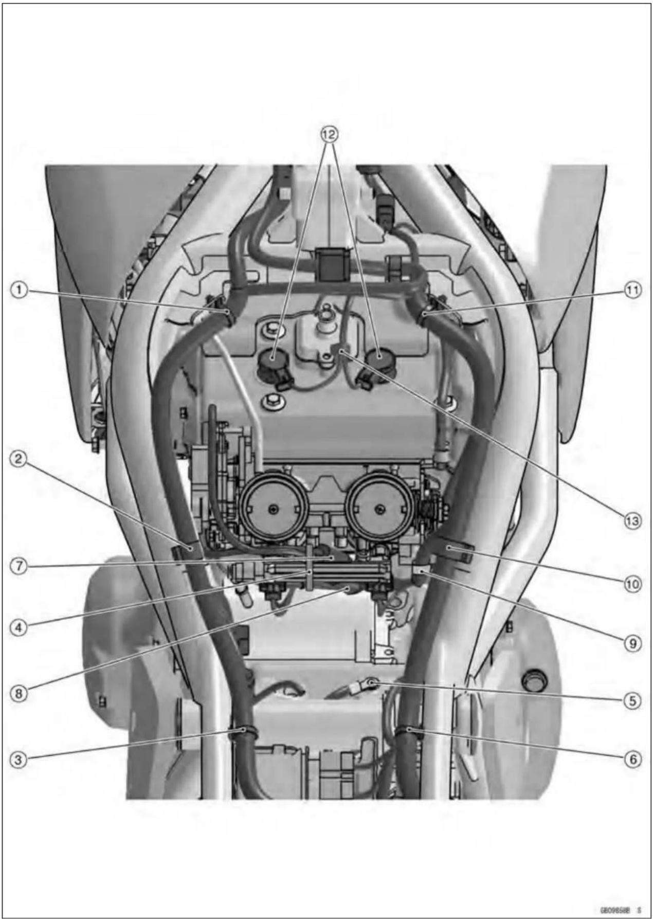 Technical diagram of a mechanical assembly with numbered components for identification