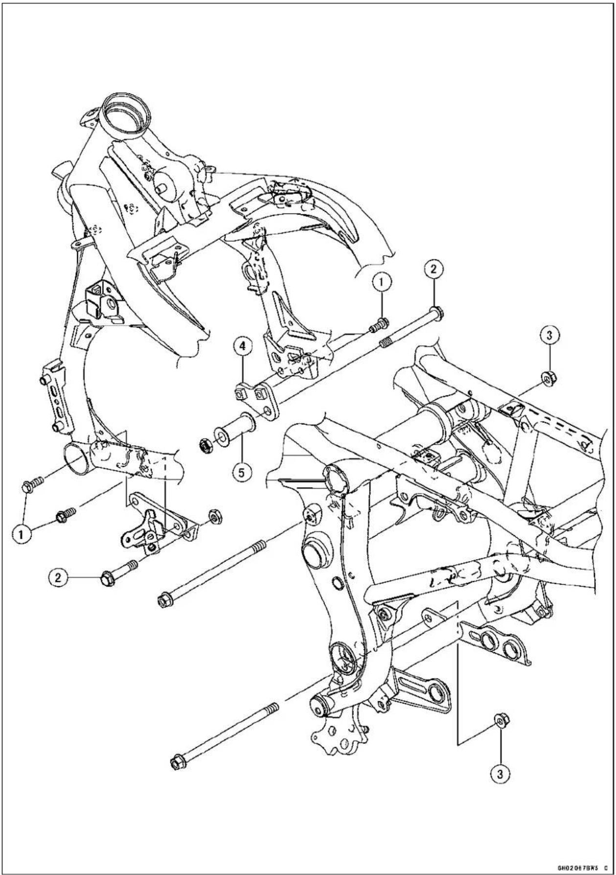 Technical diagram of a mechanical assembly with numbered components for identification