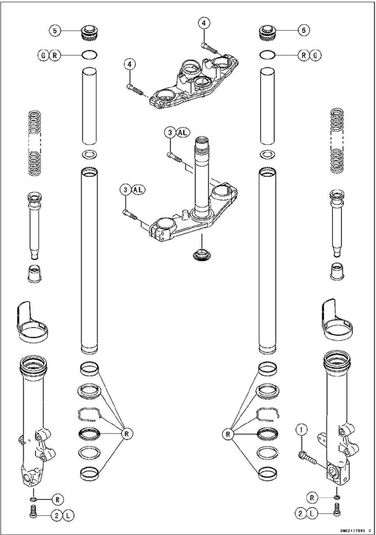 Exploded view diagram of a mechanical assembly with labeled parts and structural components