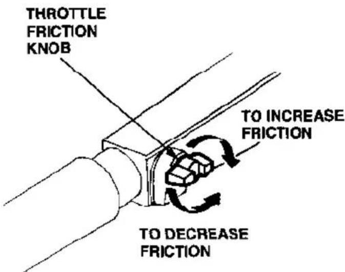 THROTTLE FRICTION KNOB TO INCREASE FRICTION TO DECREASE FRICTION