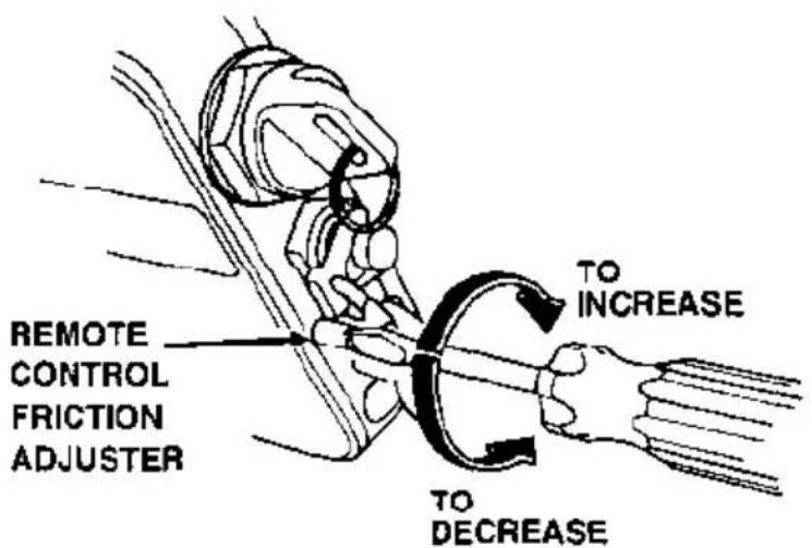 REMOTE CONTROL FRICTION ADJUSTER TO INCREASE TO DECREASE