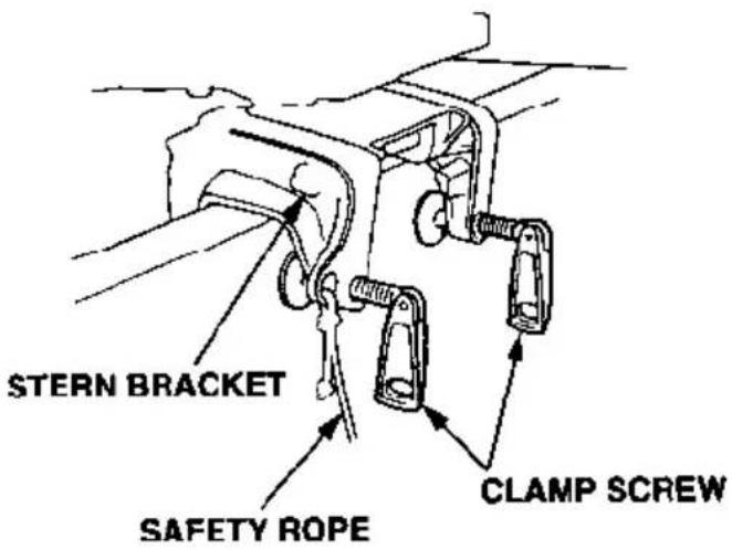 STERN BRACKET SAFETY ROPE CLAMP SCREW
