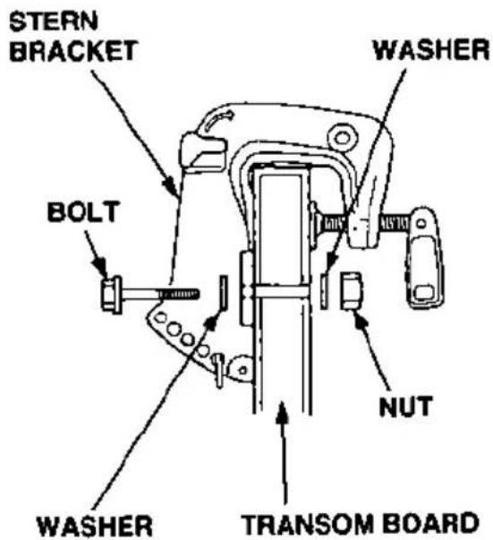 STERN BRACKET WASHER BOLT NUT WASHER TRANSOM BOARD