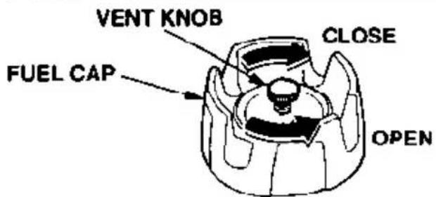 VENT KNOB CLOSE FUEL CAP OPEN