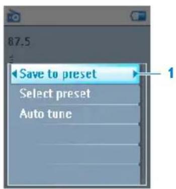 87.5 Save to preset 1 Select preset Auto tune