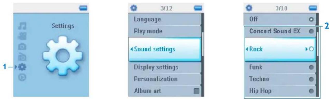 PHILIPS GoGear SA5145 - Sound settings - 1