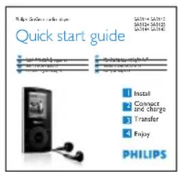 Philips Guide to the quick start guide SAS14-SAS15 SAS14-SAS15 SAS14-SAS16 Quick start guide Install Connect and charge Transfer Enjoy PHILIPS