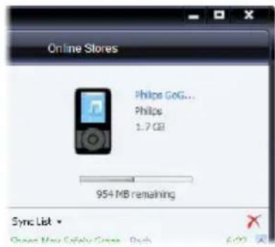 Online Stores Philips GoG... Philips 1.7 GB 954 MB remaining Sync List Green Many Safe Groups - Dash