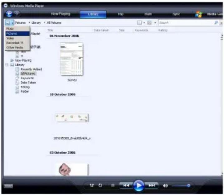 Windows Media Player NewPlaying Library Help BUILT Sync Media Grid Pictures Playrate 06-November 2006 Video Recorded T1 Other Media 17.5 miles New Playing Library Recently Added MPictures Keywords Data Token Folding Folder Sundry 18 October 2006 2011/05/03_9ab8b4d4_s 03 October 2006