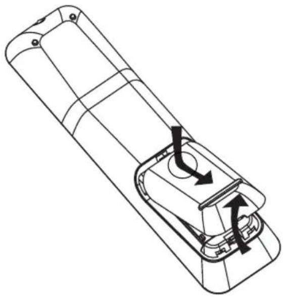 PHILIPS HTS3376W - Installation des piles de la télécommande - 1