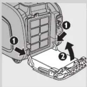 Diagram of a car interior showing labeled components and directional arrows indicating movement or flow.