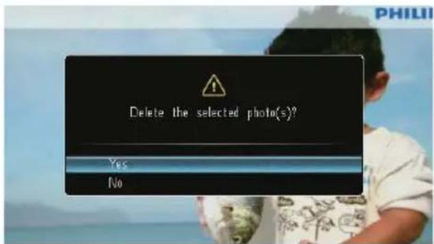 Supprimer la ou les photos sélectionnées ? Oui Non