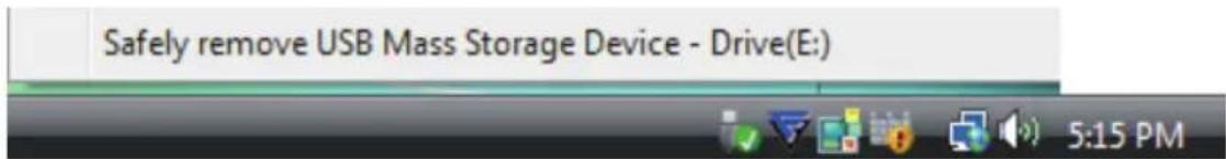 Safely remove USB Mass Storage Device - Drive(E:) 5:15 PM