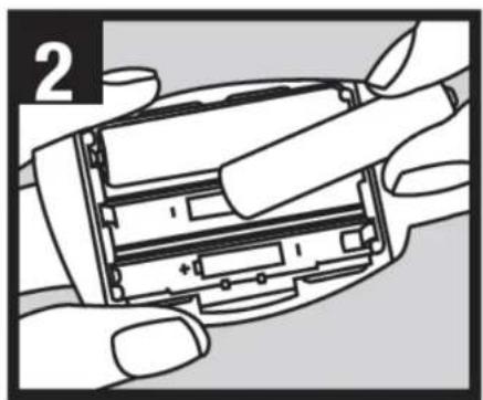 Illustration of hands holding a device with a pen inserted, showing internal components (no text or symbols)