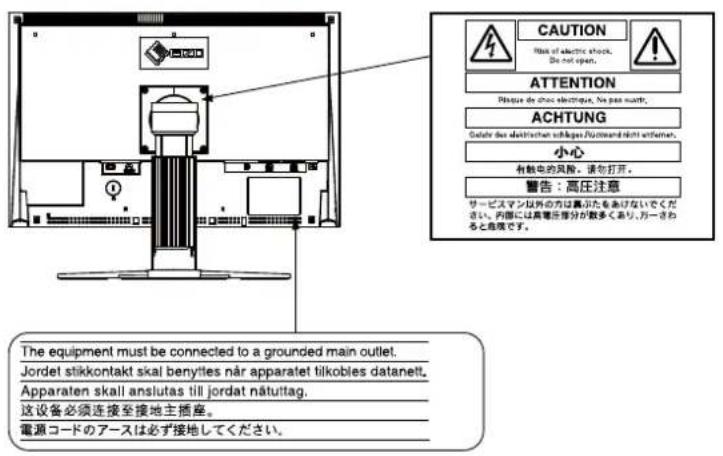 EIZO CG223W-BK - [Location of Caution Statement] - 1
