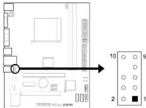 Diagram of a computer room layout with numbered compartments and a directional arrow indicating flow or movement.