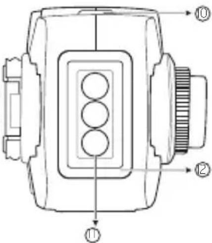 Technical diagram of a mechanical device with numbered components labeled ①, ②, and ⑪.