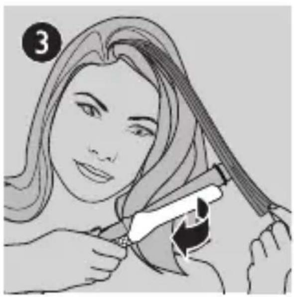Illustration of a person styling hair with a brush (no text or symbols)