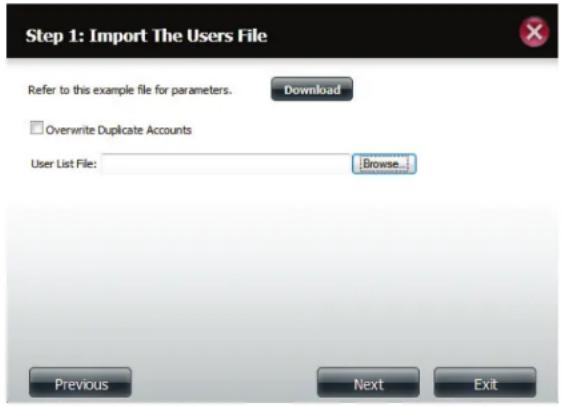 D-LINK DNS-327L - Importation d'utilisateurs - 3