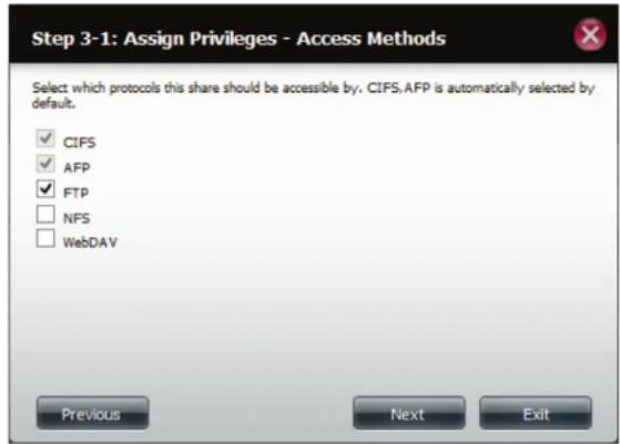 D-LINK DNS-327L - Assistant Ajouter/Modifier des partages réseau - 7
