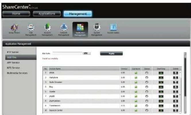 D-LINK DNS-327L - Installation de compléments depuis l'interface Web - 3