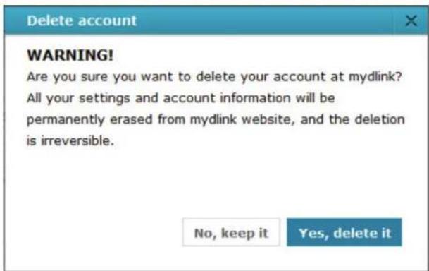 D-LINK DNS-327L - Suppression d'un compte mydlink - 2