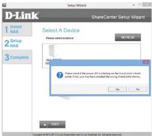 D-LINK DNS-327L - Alimentation et sélection du périphérique - 3