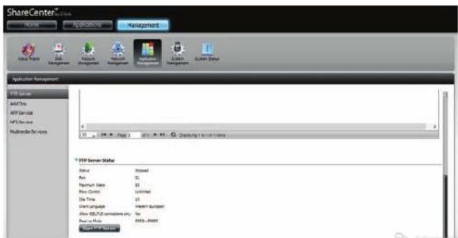 ShareCenter® Name Applications Management Add User Sangerman Add Info Sangerman Sangerman Sangerman Sangerman Sangerman Sangerman Application Management FTP Server Add Info FTP Service FTP Service Multimedia Services FTP Server Status Status Reserved Run 01 Narrow Start 02 New Direct Cancelled Use Time 03 Open Language Select European Allow USB/USB connections only No Save As/To 0475-2001 SUPPORT ACTION