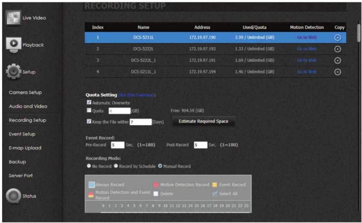 D-LINK DNS-327L - My Surveillance - Configuration - Configuration de l'enregistrement - 2