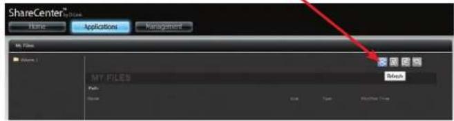 ShareCenter™ Name Applications Management My Files Volume 1 MY FILES Path: Name Size Type FlashFlow Type