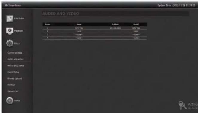 D-LINK DNS-327L - My Surveillance -Configuration - Audio et vidéo - 1